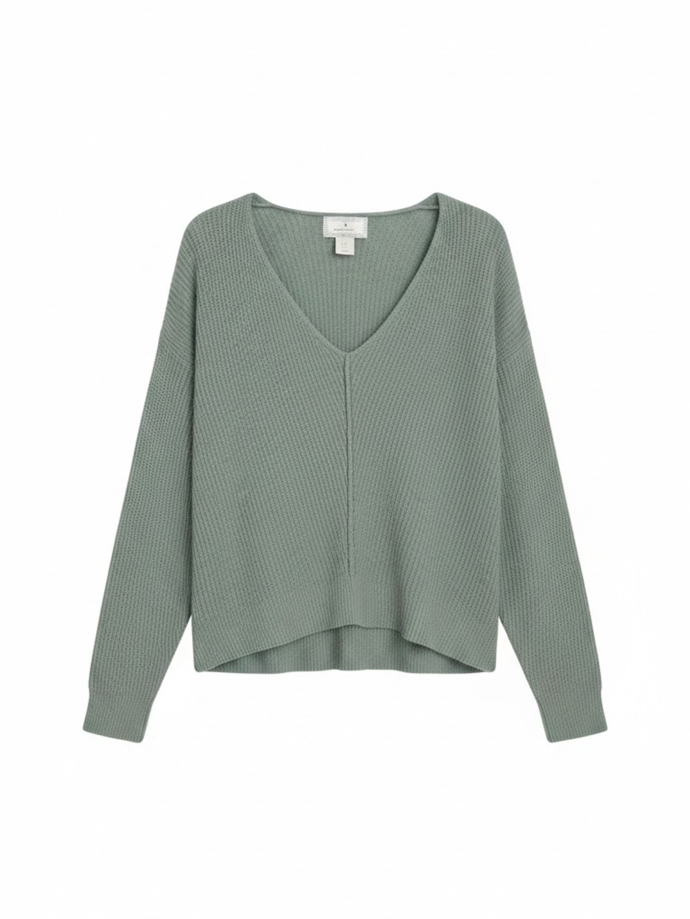 Ruby Moon Ribbed V-Neck Sweater - Sage Green